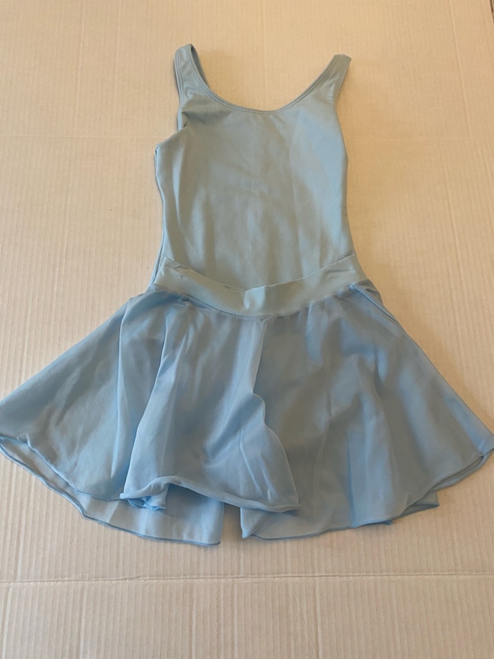 Girls Dance bodysuit Light Blue One-Piece with skirt size 6-8